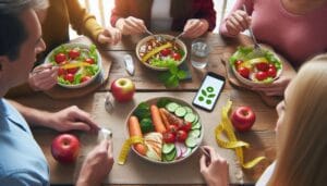 People Eating a Healthy Weight Loss Dinner