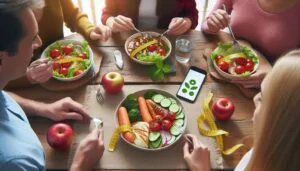 People Eating a Healthy Weight Loss Dinner