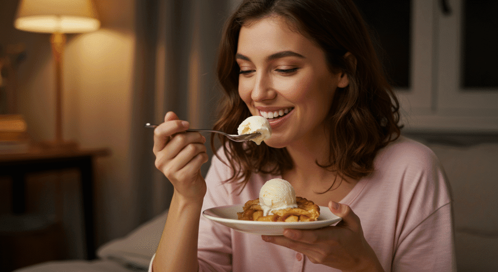 Woman Eating Comfort Foods