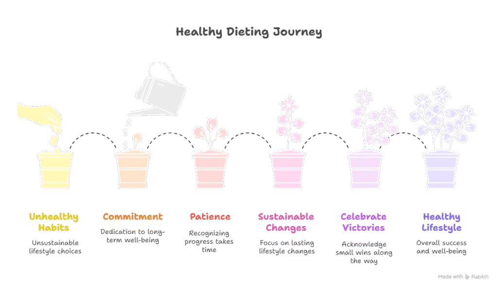 Graphic Diagram of a Healthy Dieting Journey