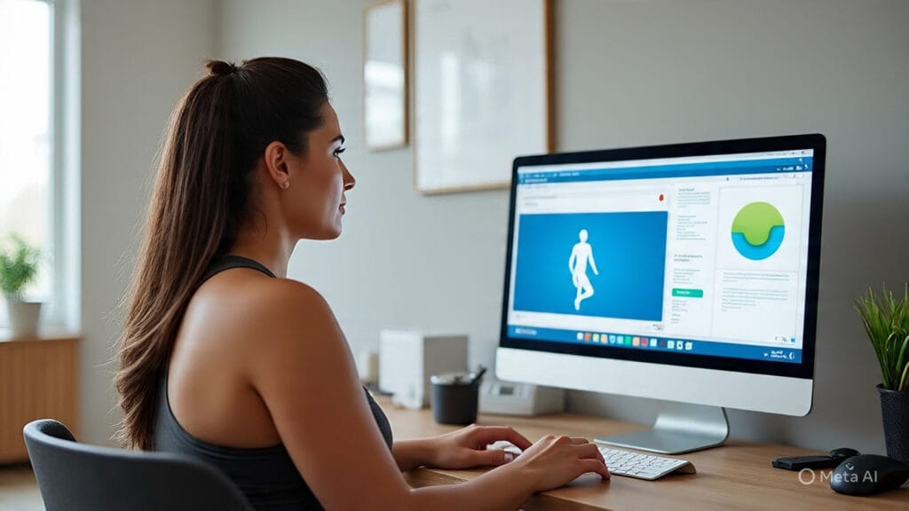 Woman Utilizing Technology for Weight Loss Support