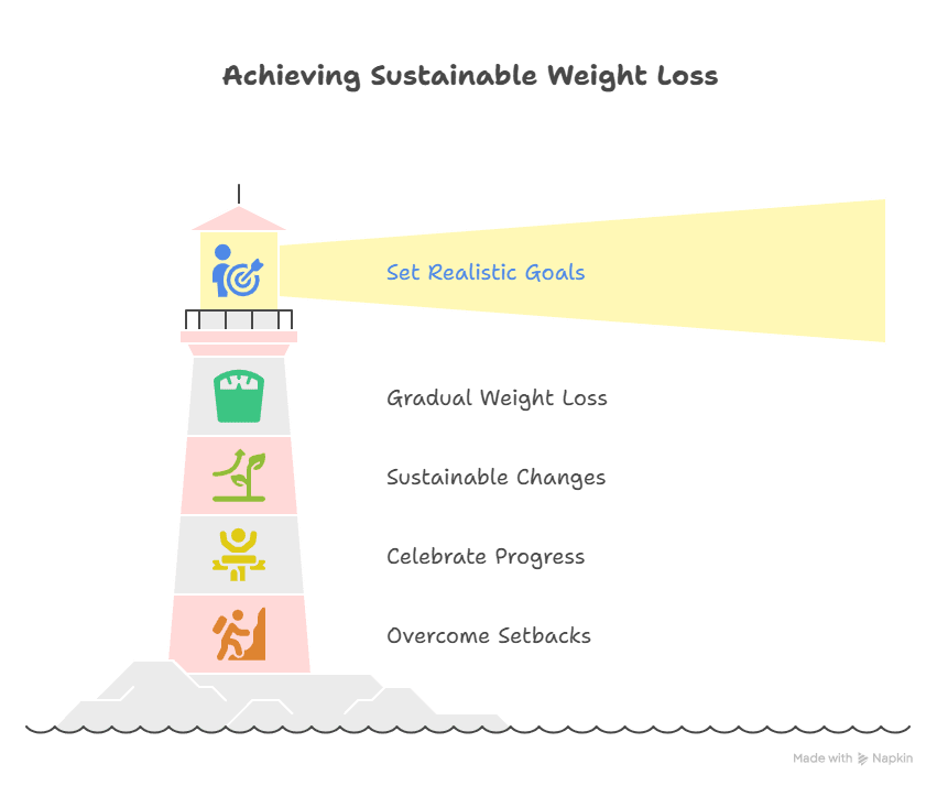 Visual Infographic of Achieving Sustainable Weight Loss Working Out at Home