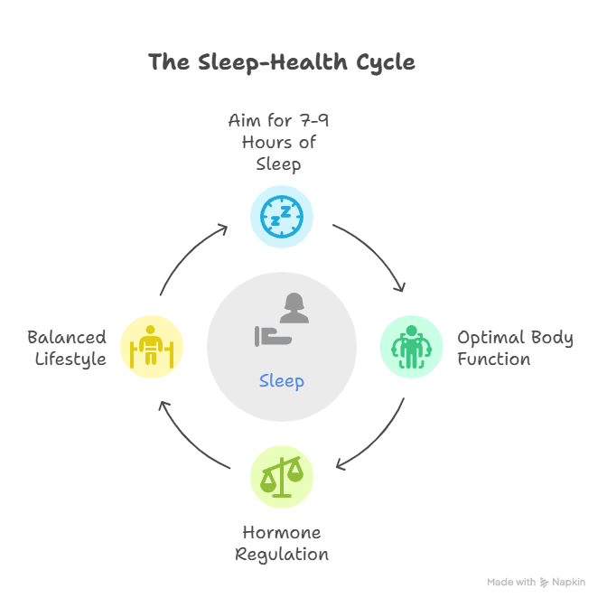 Infographic About the Sleep Health Cycle as it Relates to Weight Loss
