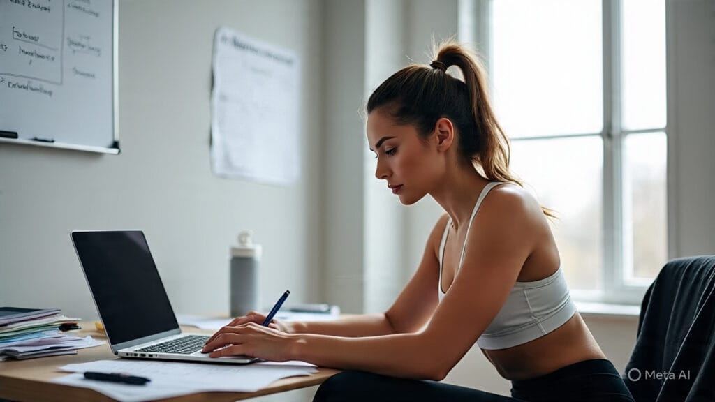 Woman Creating a Workout Schedule